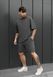 Літній комплект футболка + шорти Staff no dark gray oversize ALN0778 фото 4