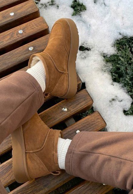 Жіночі черевики Staff light brown (хутро) MS0336 фото