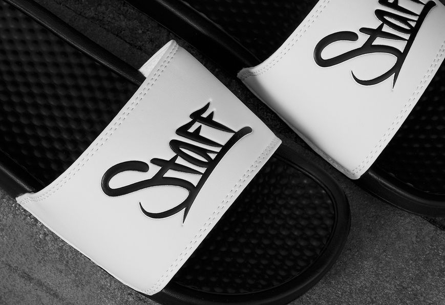 Капці Staff white & black logo MS0210-3 фото