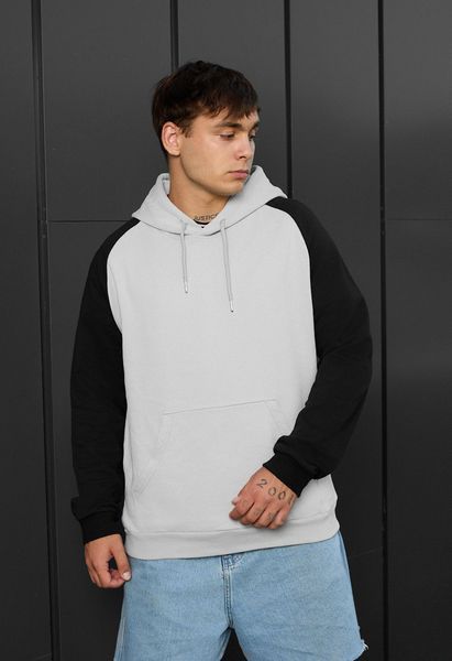 Худі Staff light gray & black oversize ALN0669 фото