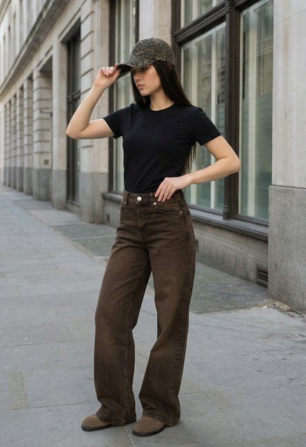 Жіночі джинси Staff 2511 brown wide leg 7IN0082 фото