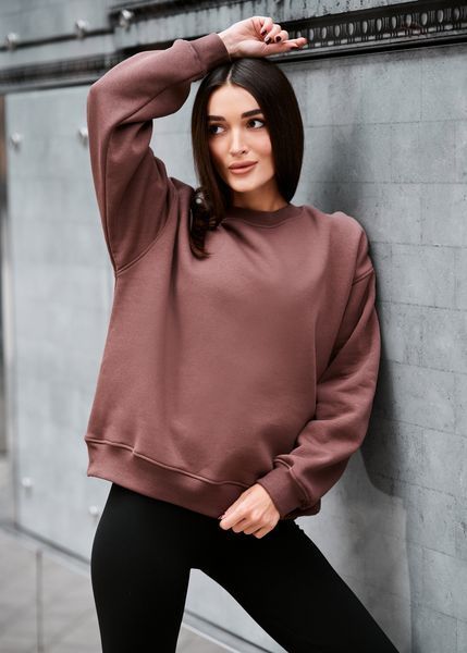 Жіночий світшот Staff brown oversize fleece 7FN0068 фото