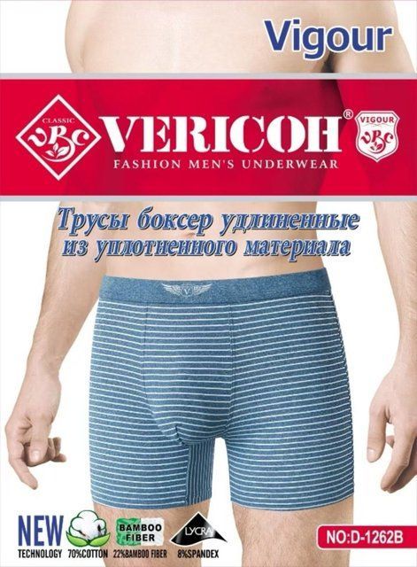Чоловічі труси-боксери Vericoh (XL-4XL) подовжені D1-1262B фото