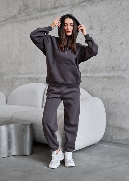 Жіночий спортивний костюм Staff lo dark gray oversize fleece 7FN0071 фото