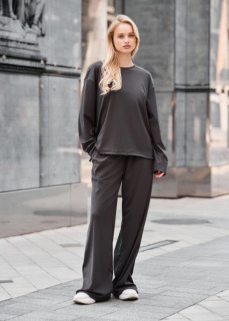 Жіночий костюм лонгслів + штани Staff di dark gray TAH0663 фото