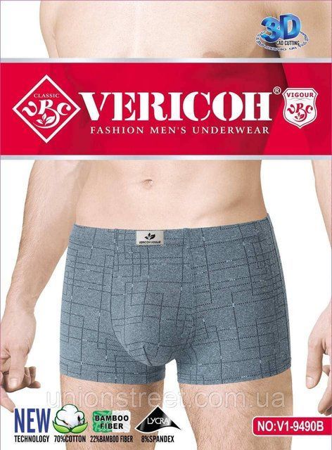 Чоловічі труси-боксери Vericoh (XL-4XL) V1-9490В фото