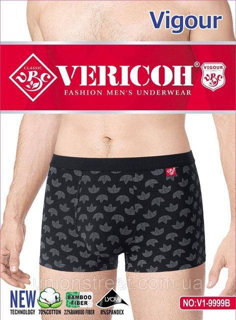 Чоловічі труси-боксери Vericoh (XL-4XL) V1-9999B фото