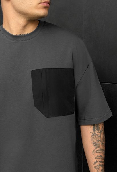 Літній комплект футболка + шорти Staff kas dark gray oversize FOT0749 фото
