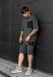 Літній комплект футболка + шорти Staff kas dark gray oversize FOT0749 фото 5