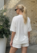 Жіночий літній комплект футболка + шорти Staff joy logo white ALN0762 фото 5