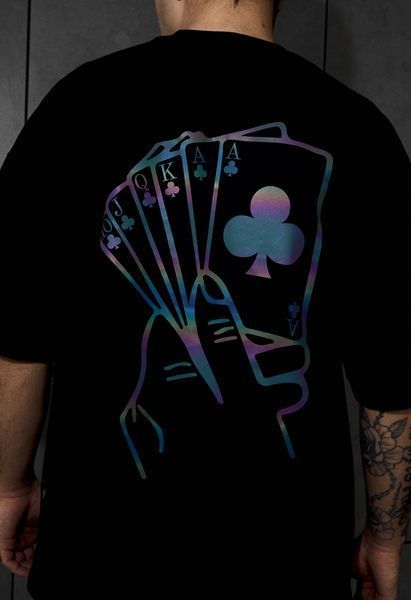 Футболка Staff cards reflective oversize OTD1167 фото